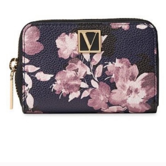 Victoria's Secret Black and Pink Floral Wallet - Picture 1 of 7